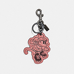MINNIE MOUSE ROLLERSKATE BAG CHARM - COACH f27709 - Vintage Pink/Black