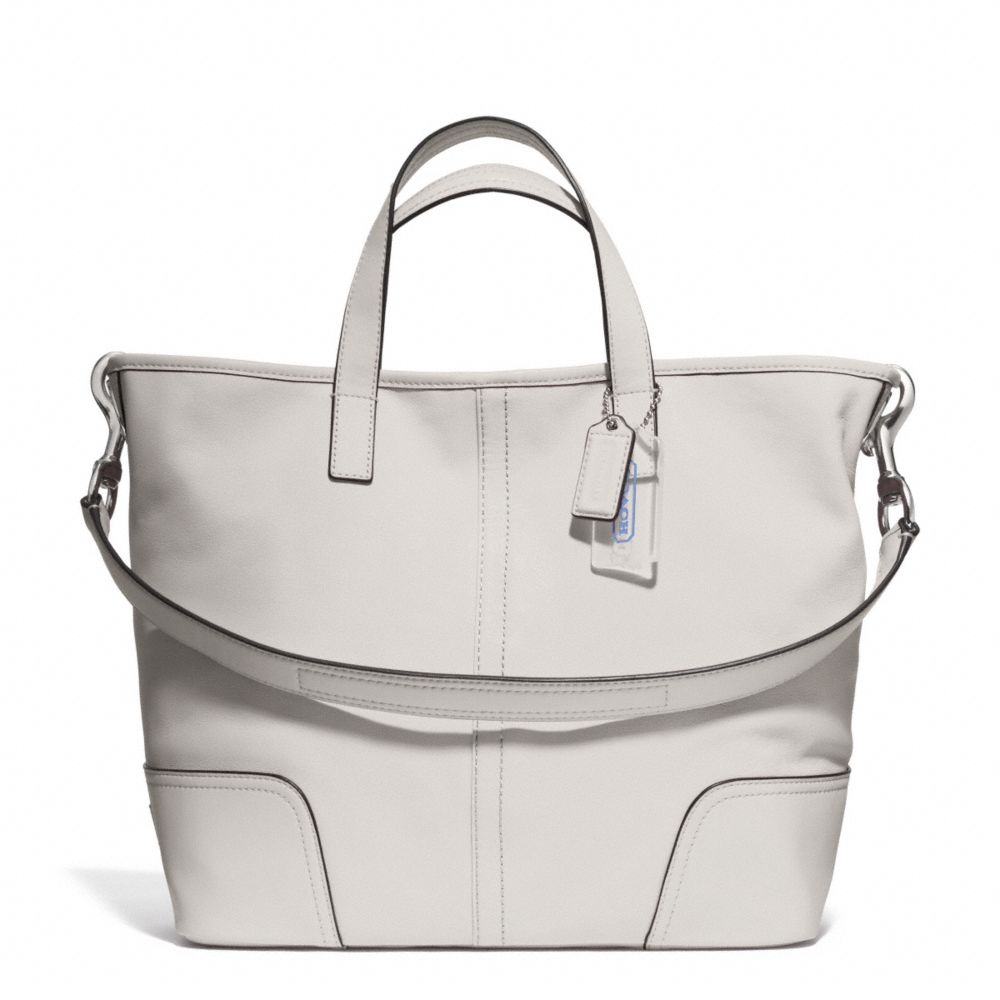 COACH F27728 - HADLEY LEATHER DUFFLE SILVER/PARCHMENT