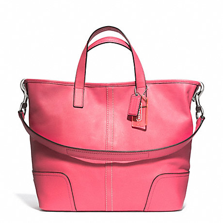 COACH HADLEY LEATHER DUFFLE - SILVER/STRAWBERRY - f27728