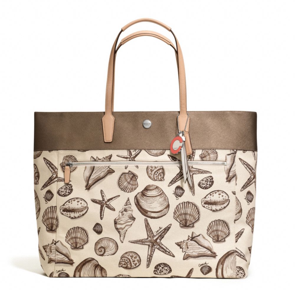 COACH RESORT SHELL PRINT SMALL TOTE -  - f27782