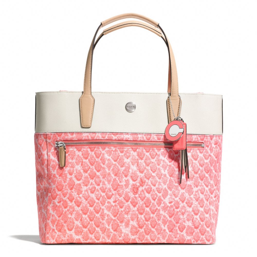 COACH F27783 RESORT SNAKE PRINT SMALL TOTE ONE-COLOR