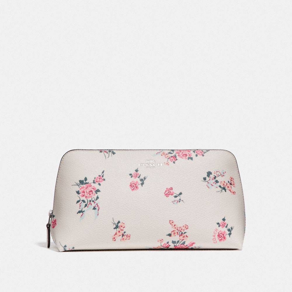 COACH F27840 COSMETIC CASE 22 WITH CROSS STITCH FLORAL PRINT