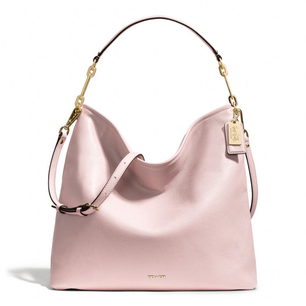 COACH MADISON LEATHER HOBO - LIGHT GOLD/NEUTRAL PINK - F27858