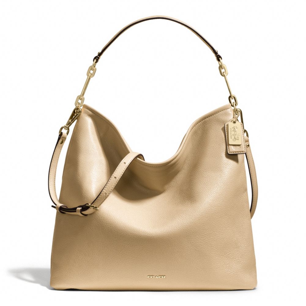 COACH F27858 Madison Leather Hobo LIGHT GOLD/TAN