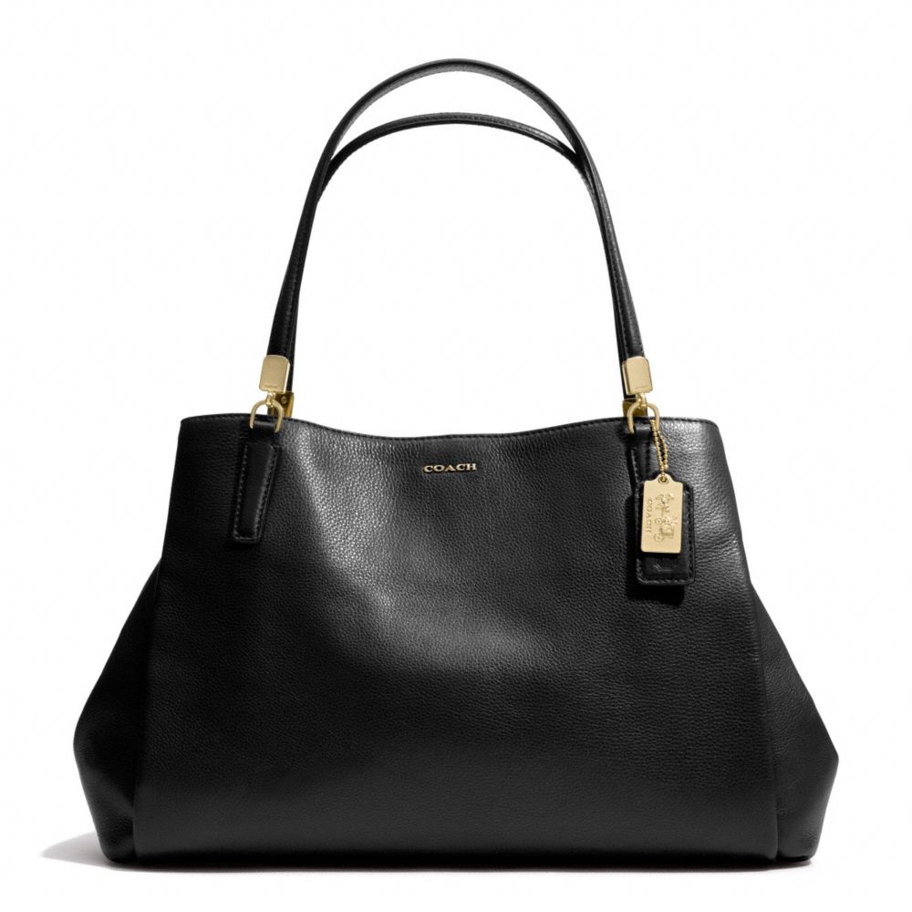 COACH F27859 - MADISON CAFE CARRYALL IN LEATHER  LIGHT GOLD/BLACK