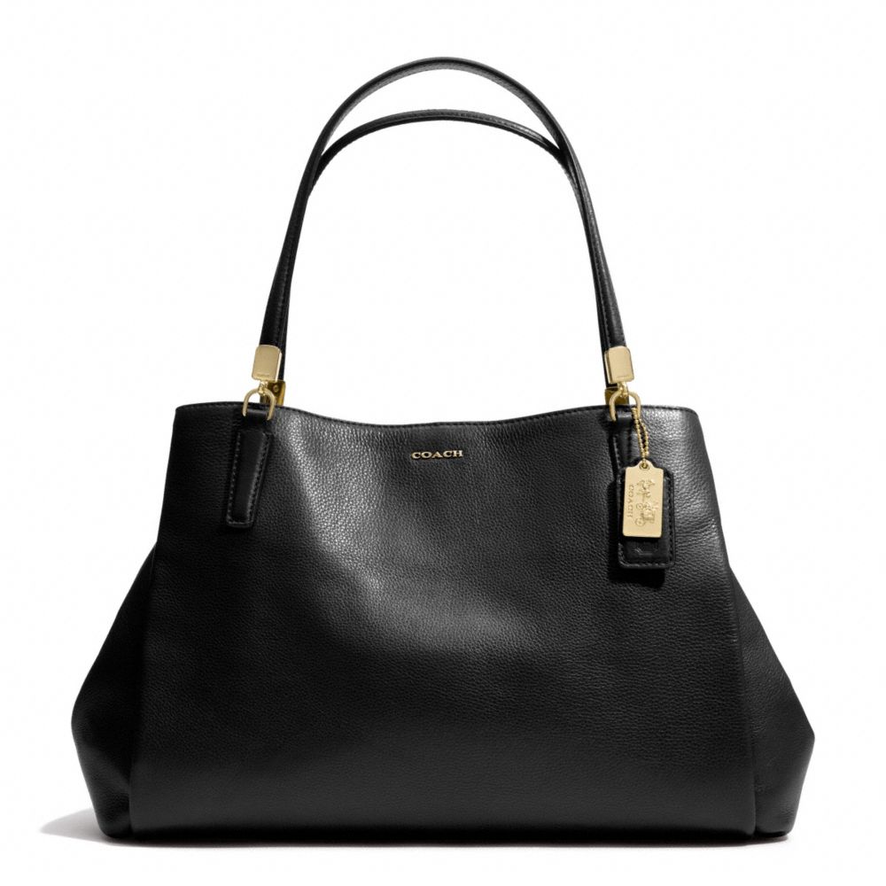 COACH MADISON CAFE CARRYALL IN LEATHER - LIGHT GOLD/BLACK - F27859