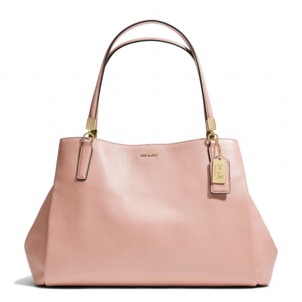 COACH MADISON LEATHER  CAFE CARRYALL - LIGHT GOLD/PEACH ROSE - F27859