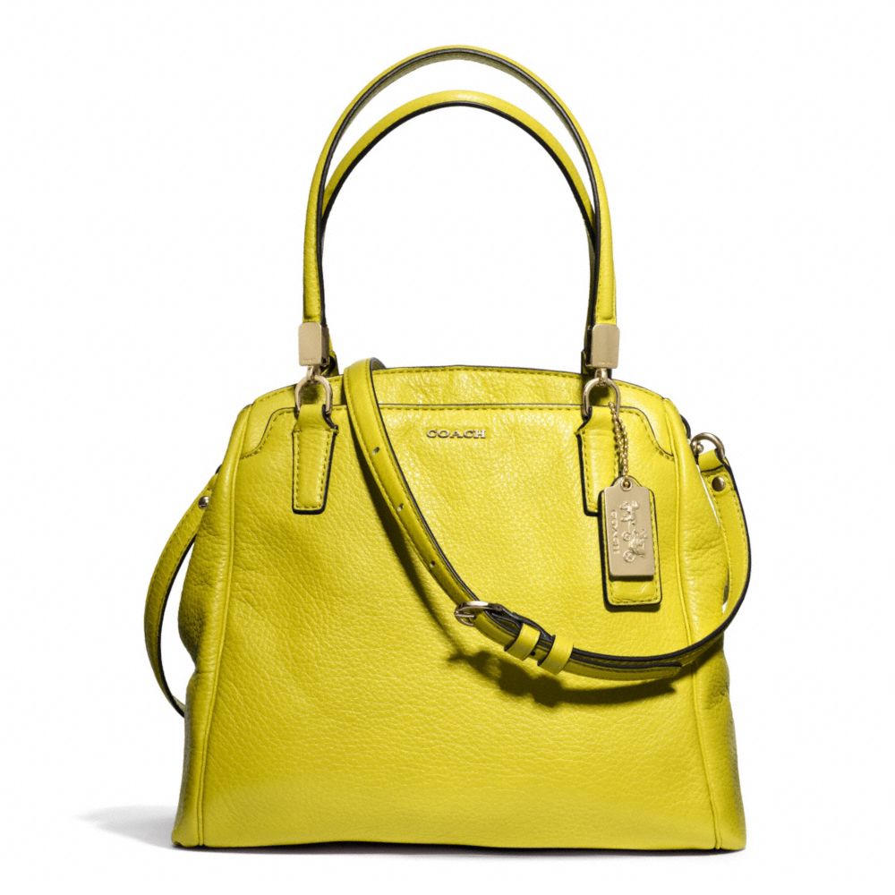 COACH F27862 MADISON LEATHER MINETTA LIGHT-GOLD/ACID-GREEN