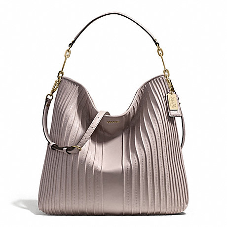 MADISON PINTUCK HOBO - COACH F27881 - LIGHT GOLD/GREY BIRCH
