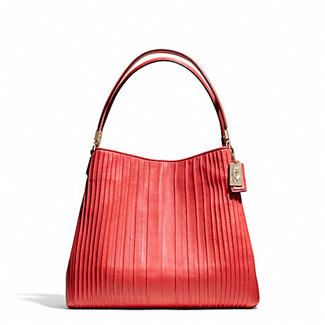 COACH MADISON PINTUCK LEATHER SMALL PHOEBE SHOULDER BAG - LIGHT GOLD/LOVE RED - f27885