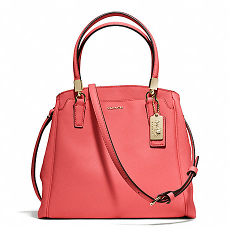 MADISON SAFFIANO MINETTA CROSSBODY - COACH F27886 - LIGHT GOLD/LOVE RED