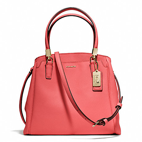 COACH MADISON SAFFIANO MINETTA CROSSBODY - LIGHT GOLD/LOVE RED - f27886