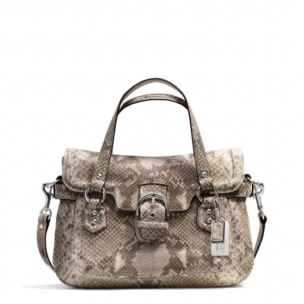 CAMPBELL EXOTIC LEATHER SMALL FLAP SATCHEL COACH F27895