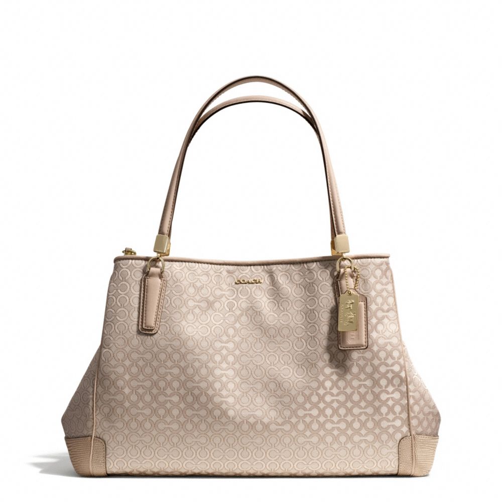 COACH MADISONOP ART PEARLESCENT CAFE CARRYALL - LIGHT GOLD/KHAKI - F27905