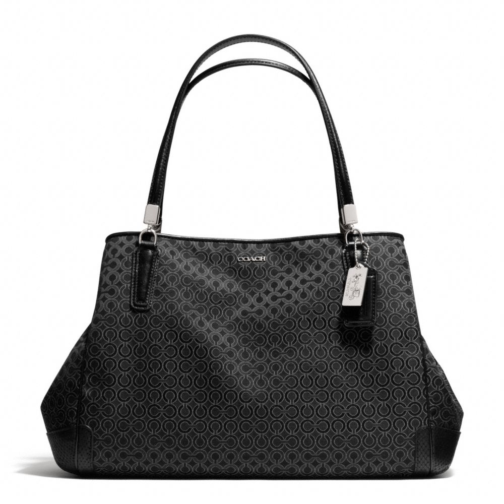 MADISONOP ART PEARLESCENT CAFE CARRYALL - SILVER/BLACK - COACH F27905