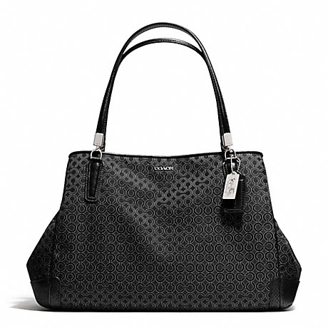 COACH MADISONOP ART PEARLESCENT CAFE CARRYALL - SILVER/BLACK - f27905