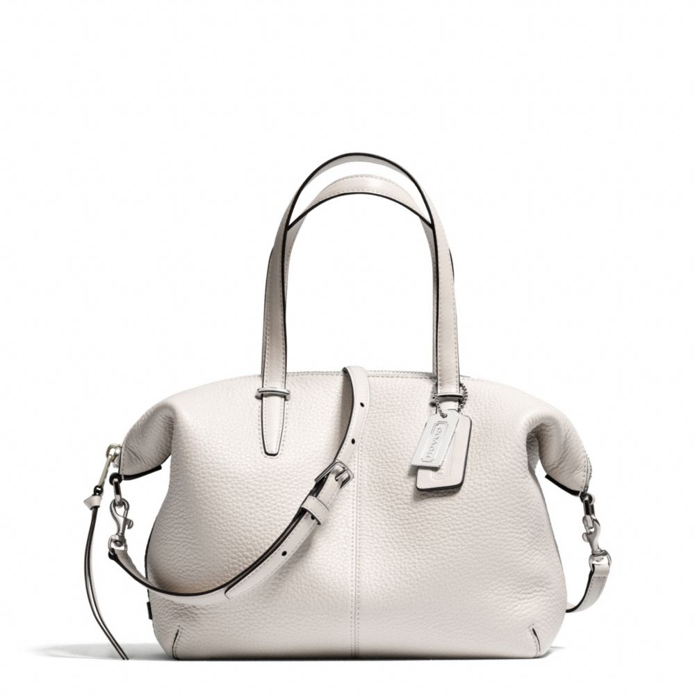 BLEECKER PEBBLED LEATHER SMALL COOPER SATCHEL - SILVER/PARCHMENT - COACH F27926