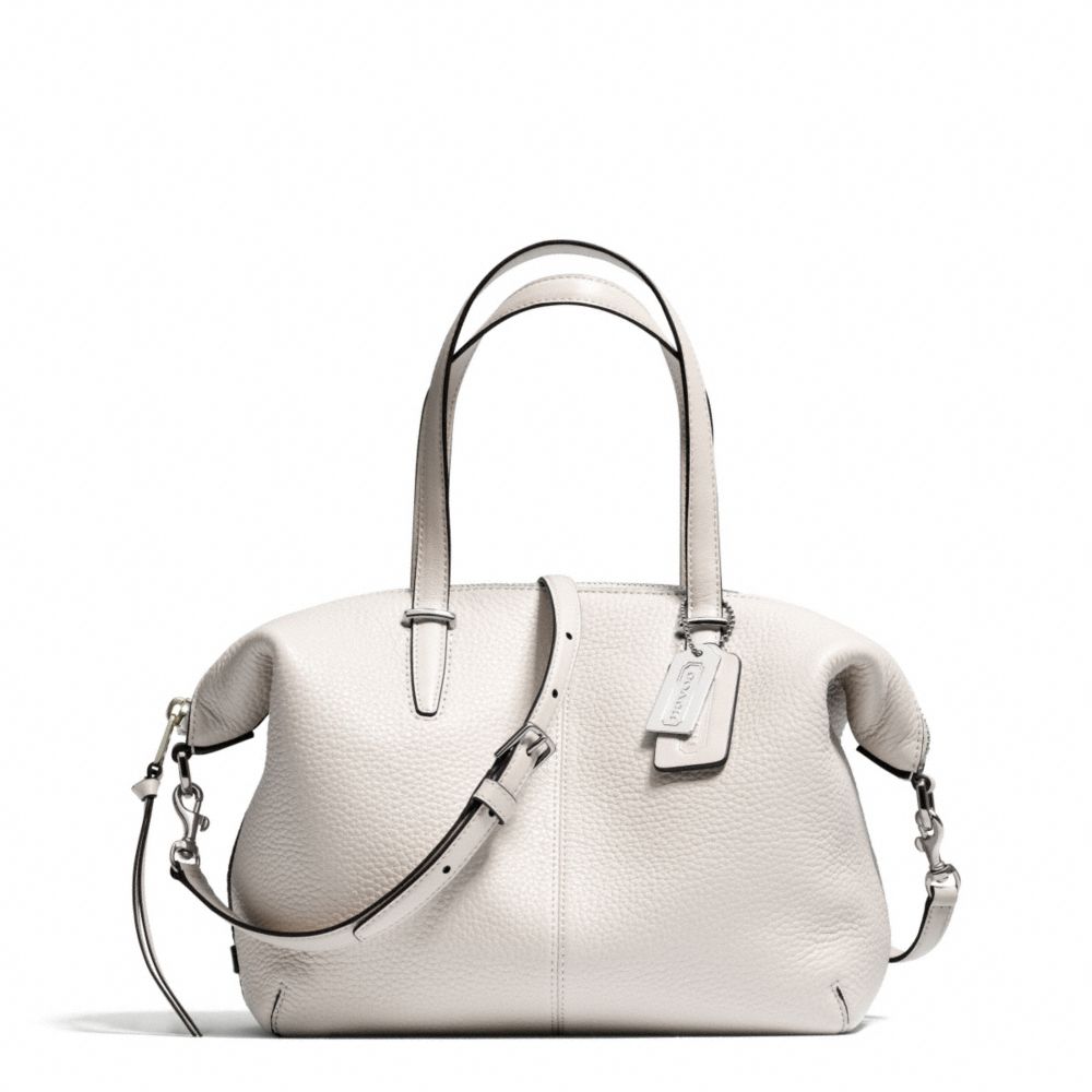 COACH F27926 BLEECKER PEBBLED LEATHER SMALL COOPER SATCHEL SILVER/PARCHMENT