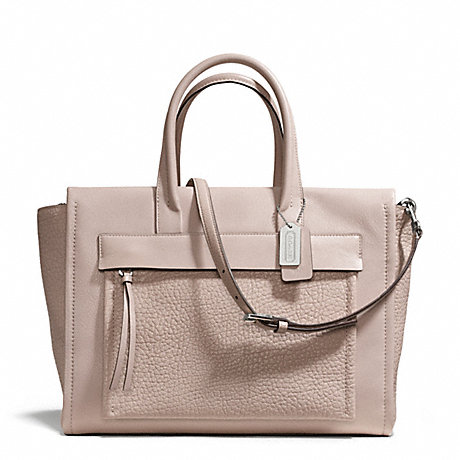 BLEECKER LEATHER POCKET CARRYALL - COACH F27927 - SILVER/GREY BIRCH