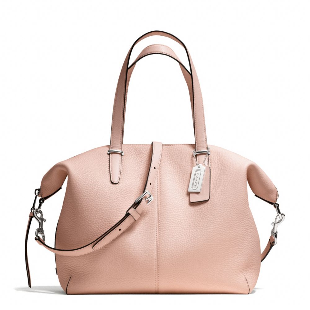 COACH F27930 - BLEECKER PEBBLED LEATHER COOPER SATCHEL SILVER/PEACH ROSE