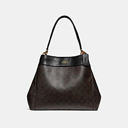 COACH LEXY SHOULDER BAG IN SIGNATURE CANVAS - BROWN/BLACK/light gold - F27972