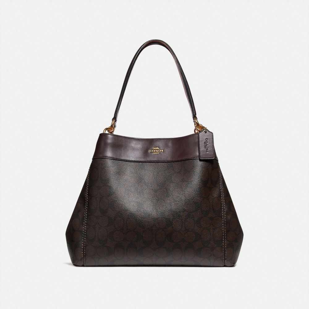 COACH F27972 - LEXY SHOULDER BAG IN SIGNATURE CANVAS BROWN/OXBLOOD/IMITATION GOLD