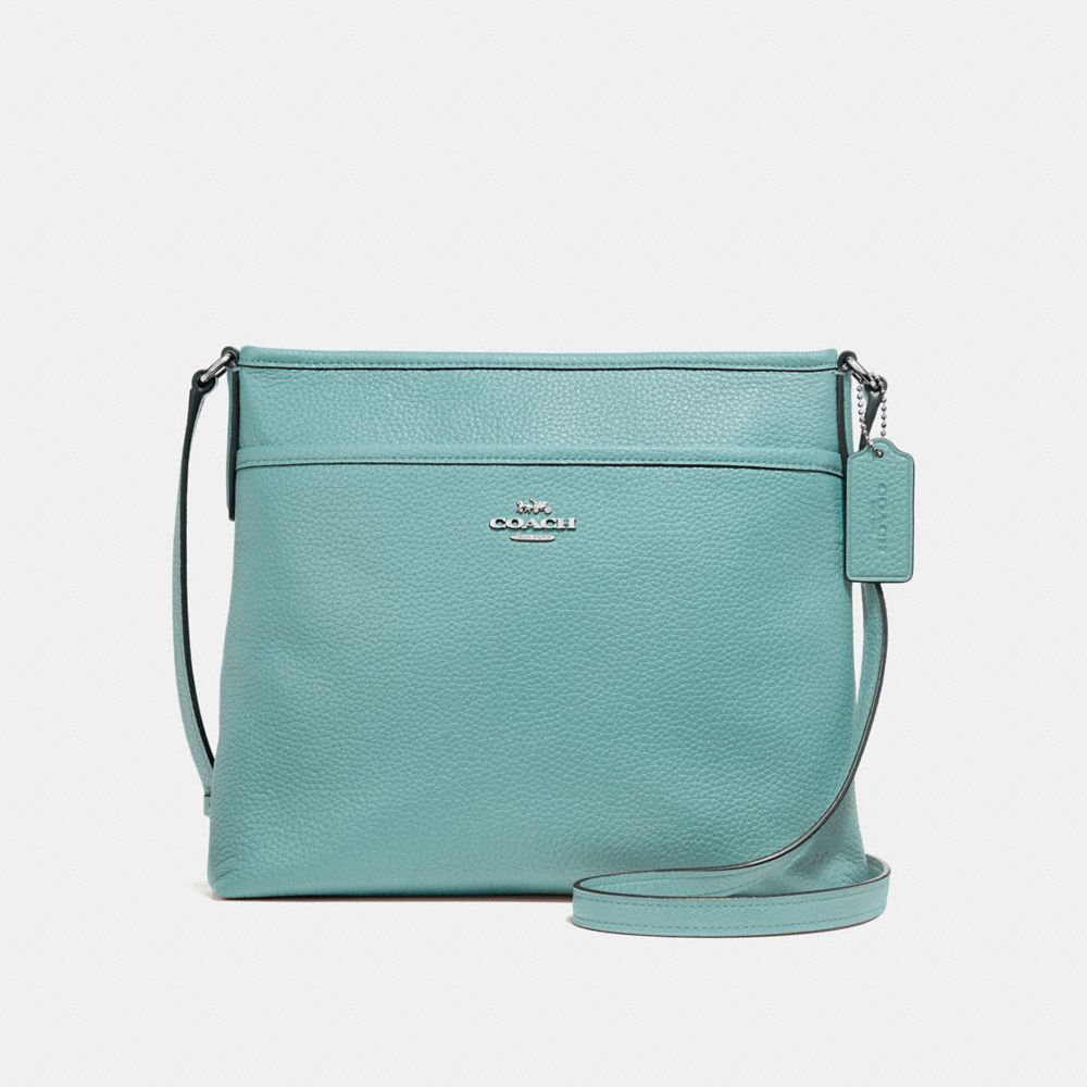 COACH F28035 FILE CROSSBODY SILVER/AQUAMARINE