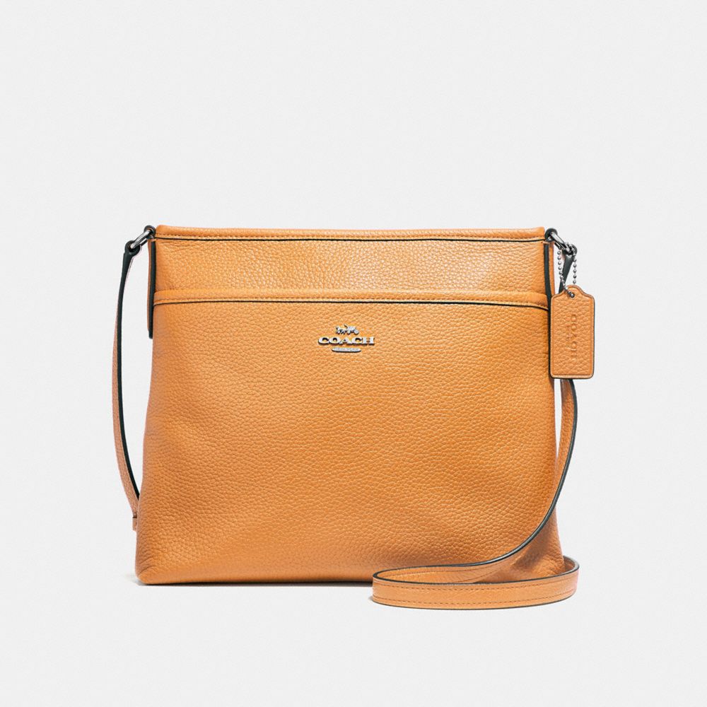 COACH F28035 - FILE CROSSBODY SILVER/TANGERINE