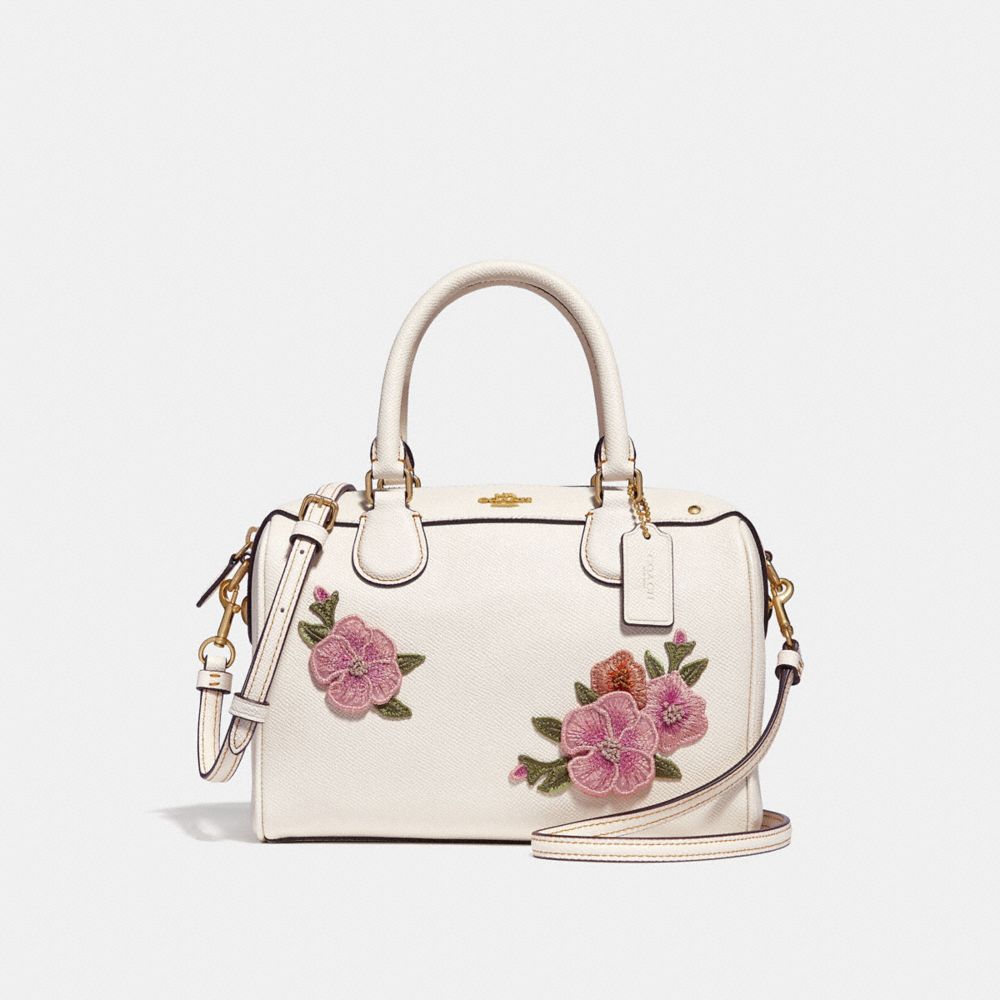 COACH f28075 MINI BENNETT SATCHEL WITH FLORAL EMBROIDERY CHALK MULTI/IMITATION GOLD