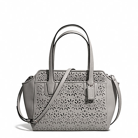COACH TAYLOR EYELET LEATHER BETTE MINI TOTE CROSSBODY - SILVER/GREY - f28081