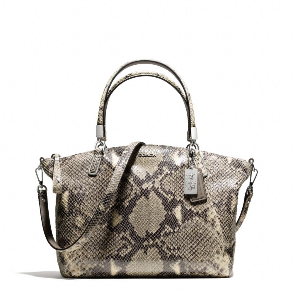 COACH MADISON PYTHON EMBOSSED SMALL KELSEY SATCHEL - SILVER/MULTICOLOR - f28087