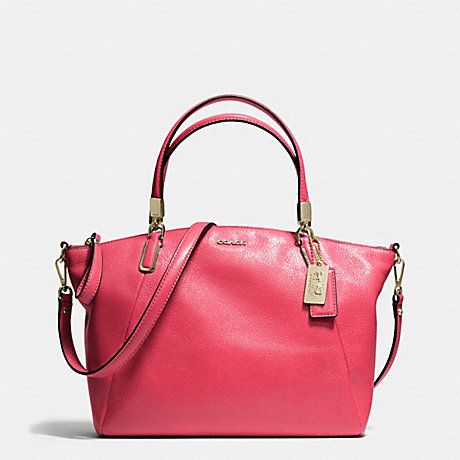 COACH F28095 - MADISON LEATHER SMALL KELSEY CROSSBODY - LIGHT GOLD/PINK SCARLET | COACH HANDBAGS