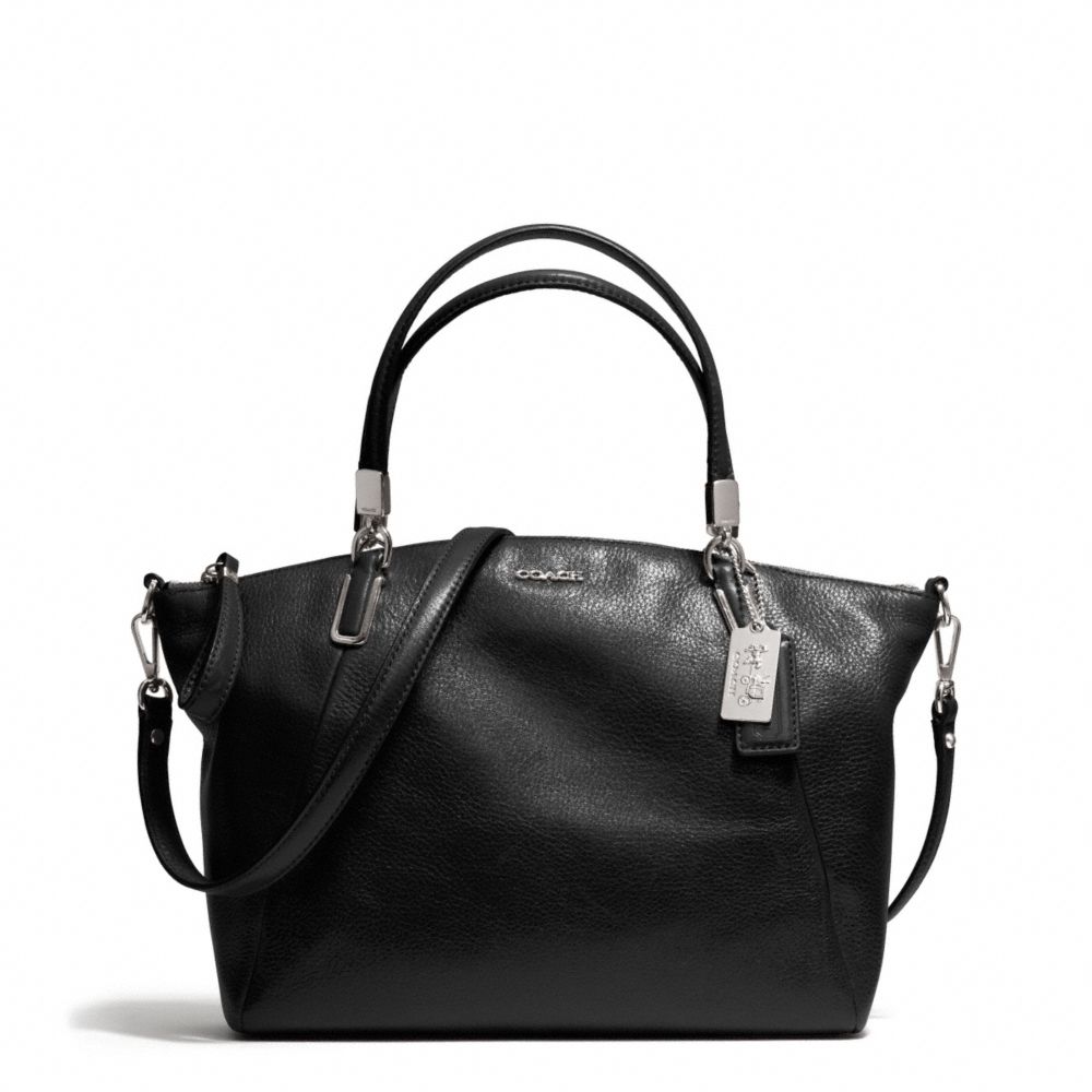 COACH SMALL KELSEY SATCHEL IN LEATHER - SILVER/BLACK - F28095