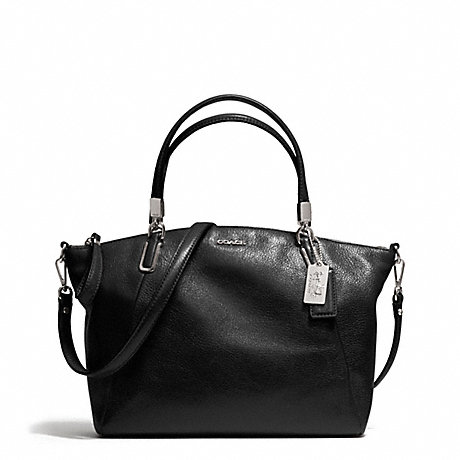 COACH f28095 SMALL KELSEY SATCHEL IN LEATHER  SILVER/BLACK