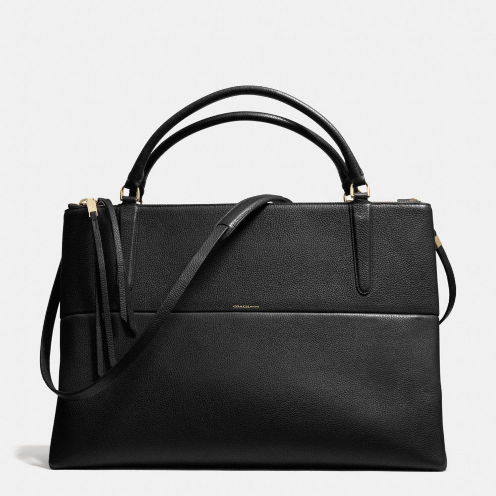 THE LARGE PEBBLED LEATHER BOROUGH BAG - f28129 -  LIGHT GOLD/BLACK