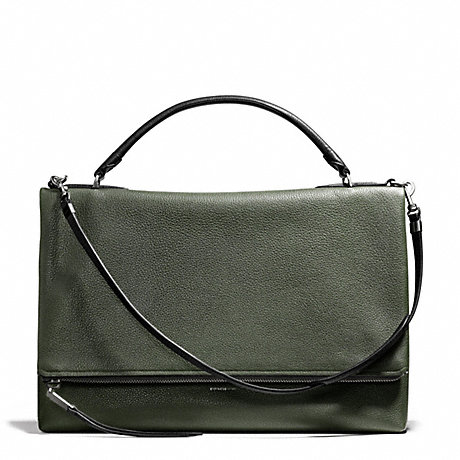 COACH f28133 THE PEBBLED LEATHER URBANE BAG SILVER/ALPINE MOSS