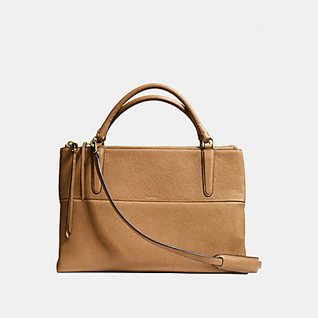 COACH F28160 THE BOROUGH BAG IN PEBBLE LEATHER -GOLD/CAMEL