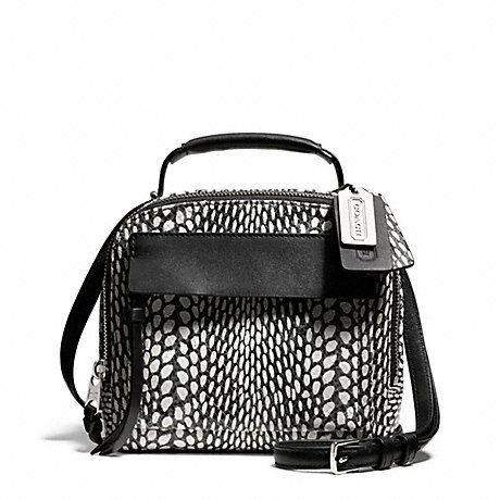 COACH F28306 BLEECKER PAINTED SNAKE EMBOSSED LEATHER PINNACLE CROSSBODY SILVER/BLACK/WHITE