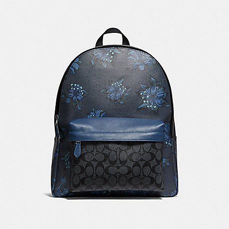 COACH CHARLES BACKPACK IN SIGNATURE CANVAS WITH HAWAIIAN LILY PRINT - QBNI5 - f28312