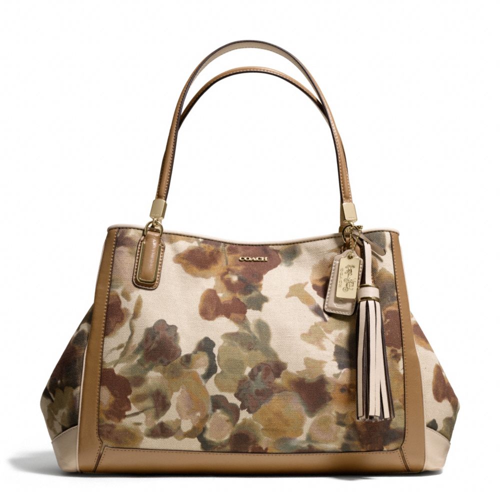 MADISON CAFE CARRYALL IN CAMO PRINT FABRIC - LIGHT GOLD/MULTICOLOR - COACH F28321