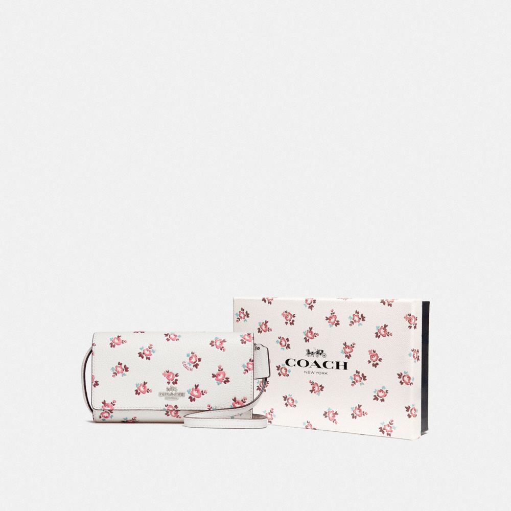 BOXED PHONE CROSSBODY WITH FLORAL BLOOM PRINT - F28328 - SV/CHALK FLORAL BLOOM