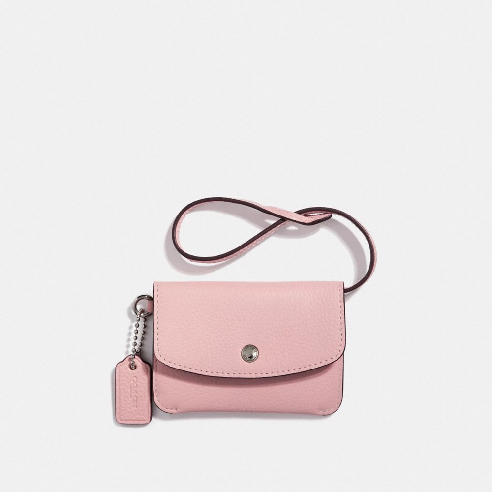 COACH F28329 - CARD POUCH PEONY/SILVER
