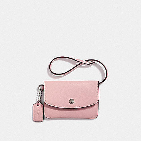 COACH CARD POUCH - PEONY/SILVER - F28329