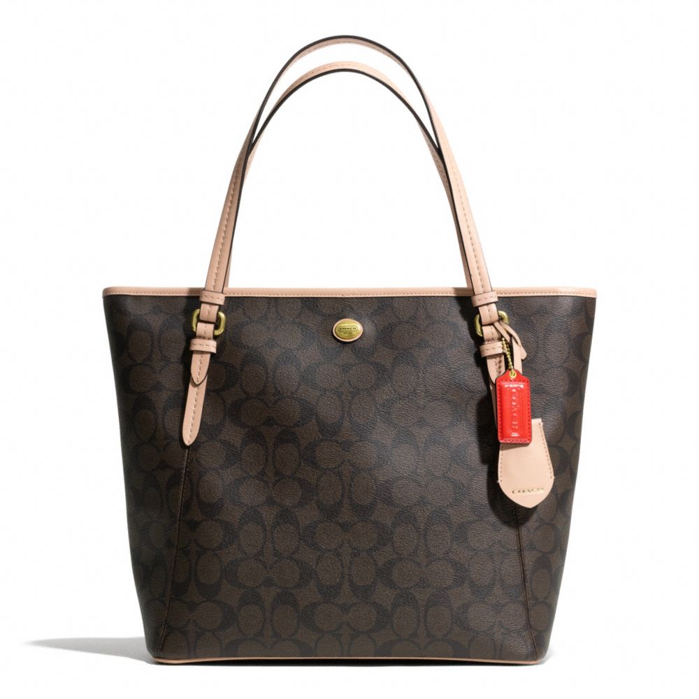 COACH F28365 PEYTON SIGNATURE ZIP TOP TOTE ONE-COLOR