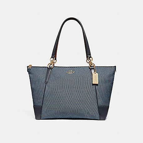 COACH AVA TOTE WITH LEGACY PRINT - BLUE/MULTI/LIGHT GOLD - F28467