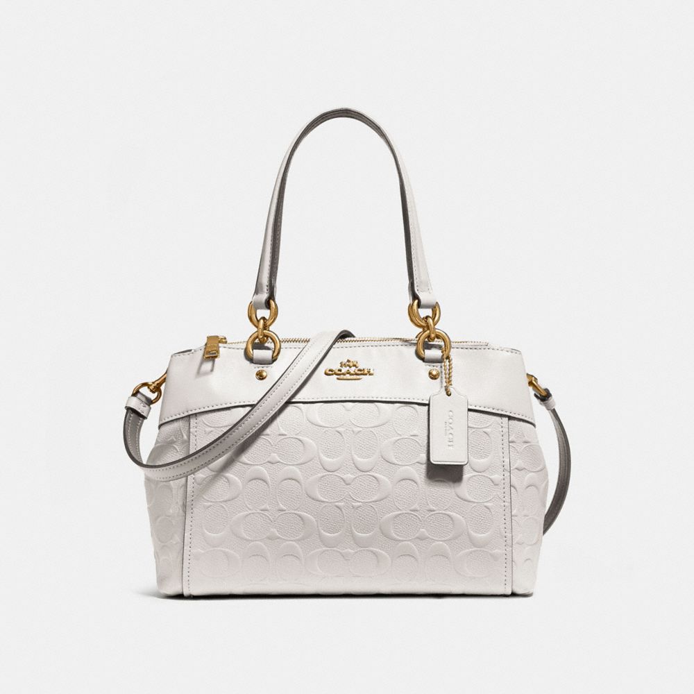 COACH F28472 MINI BROOKE CARRYALL IN SIGNATURE LEATHER CHALK/LIGHT GOLD