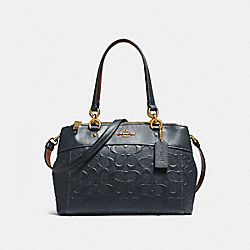 MINI BROOKE CARRYALL IN SIGNATURE LEATHER - COACH f28472 - MIDNIGHT/LIGHT GOLD