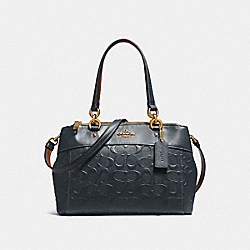 COACH MINI BROOKE CARRYALL IN SIGNATURE LEATHER - MIDNIGHT/LIGHT GOLD - F28472