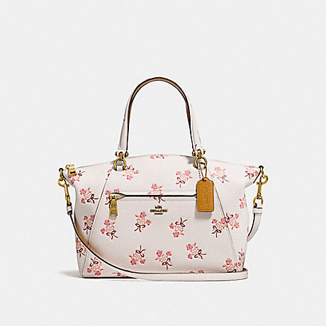 COACH PRAIRIE SATCHEL WITH FLORAL BOW PRINT - CHALK/OLD BRASS - F28483
