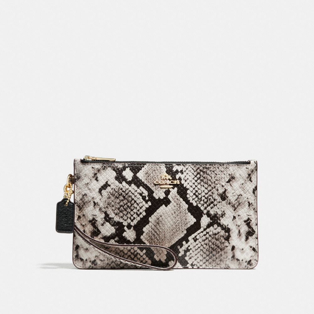 COACH CROSBY CLUTCH - LIGHT GOLD/BLACK MULTI - f28556